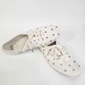 Kate Spade x Keds White with Silver Polka Dots Shoes Size 7.5